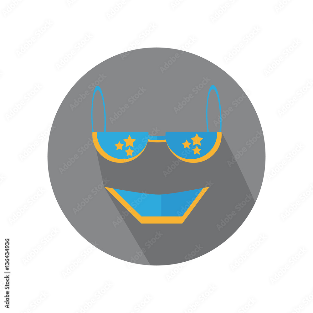 Flat Icon of Bathing Suit With Long Shadow For Travel And Beach Flat Icon of Bathing Suit With Long Shadow For Travel And Beach