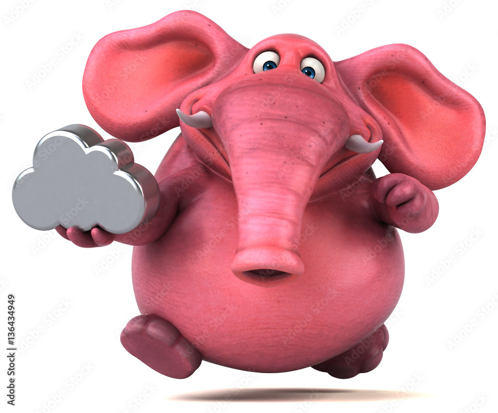 Pink elephant - 3D Illustration