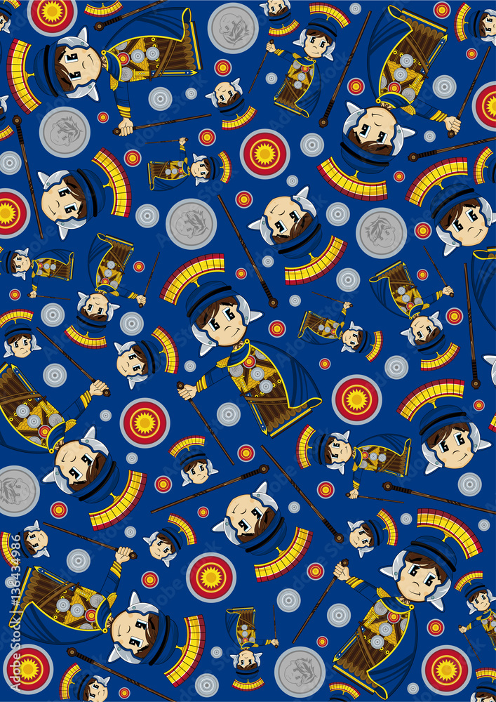 Cute Cartoon Roman Soldier Pattern