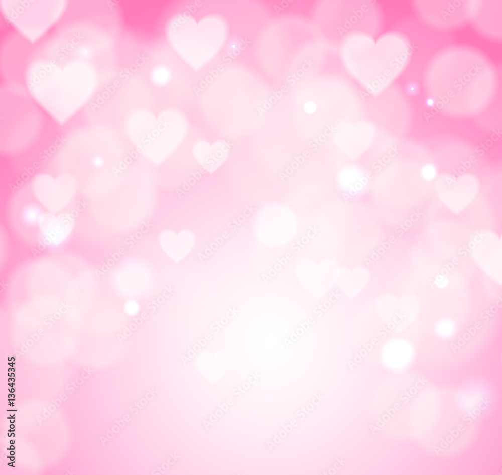 Romantic Valentine's Day background with hearts.