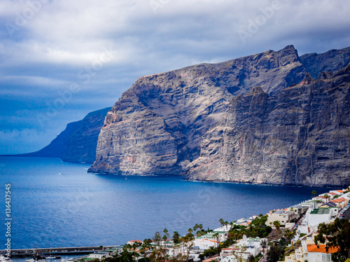 Landscape of Los Gigantes resort city, Tenerife, Canary Islands,