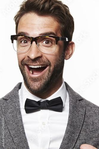 Portrait of guy in bow tie, smiling © sanneberg