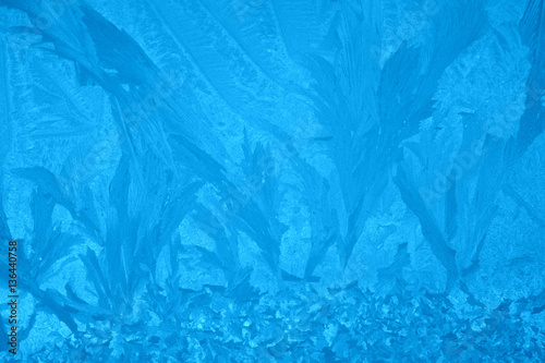 beautiful frosty winter blue pattern, ice, texture, background 