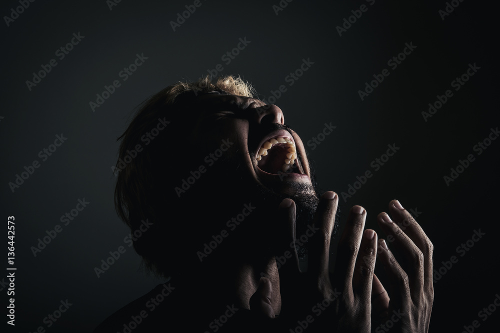 Handsome businessman shouting like crazy, Stressed with work. Handsome businessman shouting like crazy, Stressed with work.