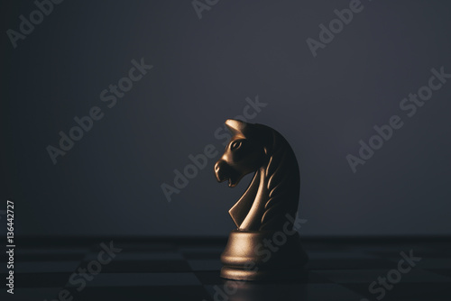 Chess game isolated on black background.
