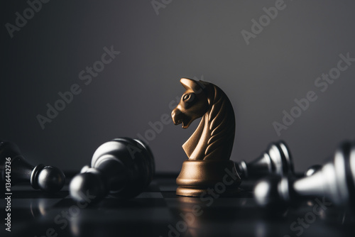 Shot of a chess board white house moving. Business leader concep