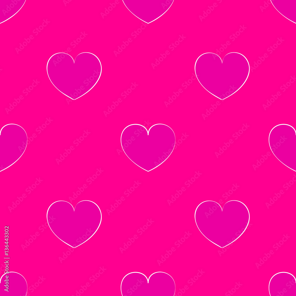 Seamless pink pattern with hearts. Bright background for the Val
