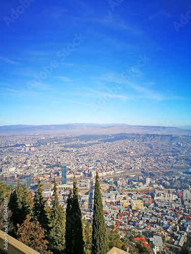  oldest city in Georgia Tbilisi sunny day the view from the top point © koss13