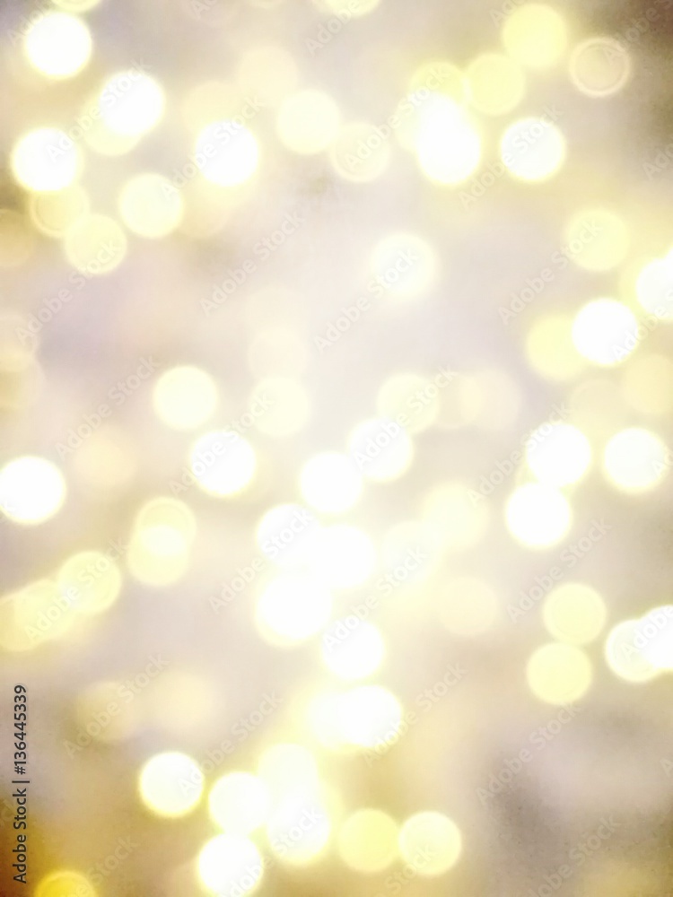 Abstract Gold, white and grey light bokeh background for Xmas, Valentine, New Year, Easter or special event and moment
