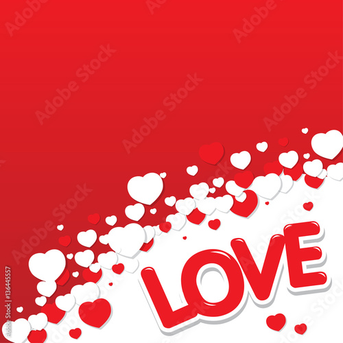 Love hearts background, happy love card