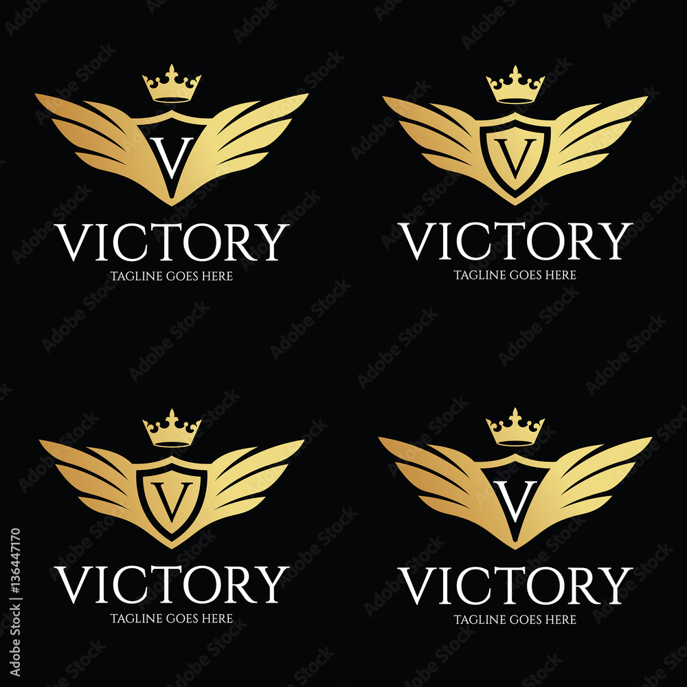 Victory logo design template. Luxury logo design concept. Vector illustration Victory logo design template. Luxury logo design concept. Vector illustration