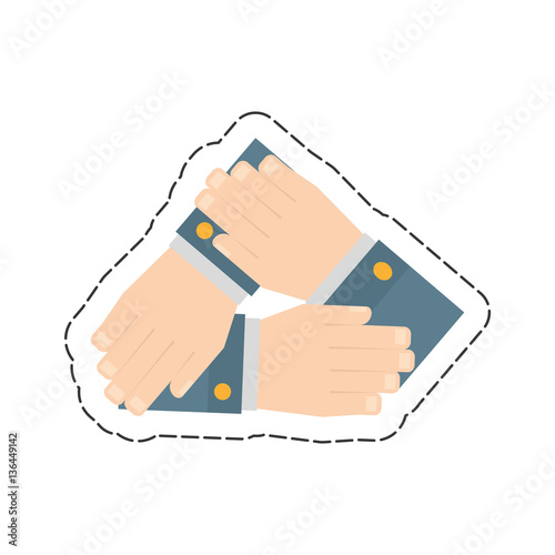 hands together related icon, vector illustrtion design