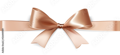Beige satin bow