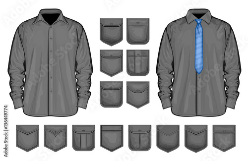 Vector collection of shirt and pockets