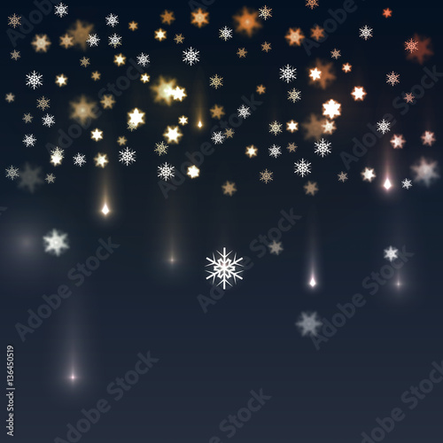 Abstract Glitter Snow Fall - Vector Illustration