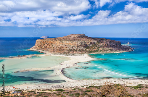 Unusual view of Balos bay on Crete island, Greece.