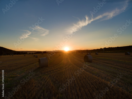 Sunset over field