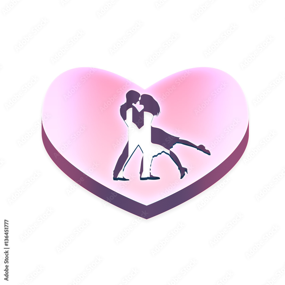 Couple engaged in Love engraved on 3d heart, 3d love wallpaper or card for  valentine's day Stock Illustration | Adobe Stock