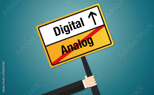 Analog Digital Schild Flat Design