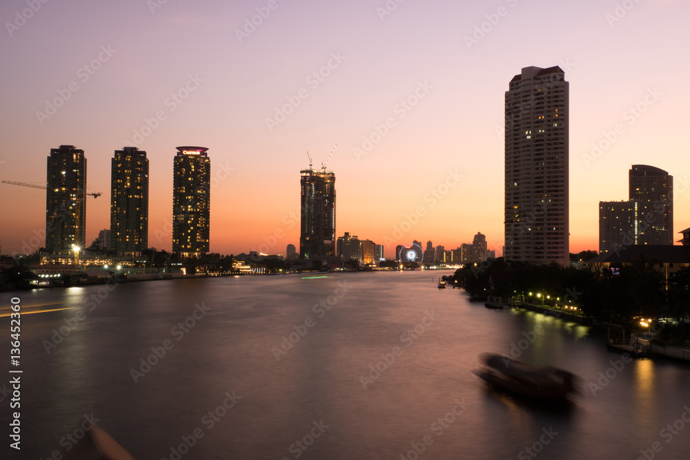Chao Phraya river city scape Bankok Chao Phraya river city scape Bankok