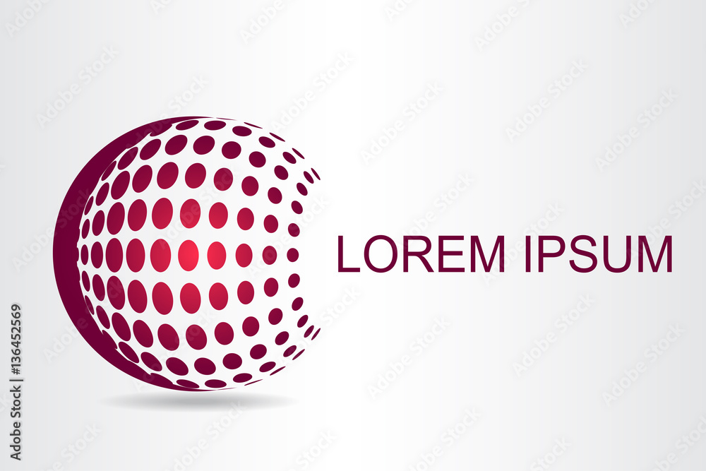 Logo stylized spherical surface with abstract shapes Logo stylized spherical surface with abstract shapes