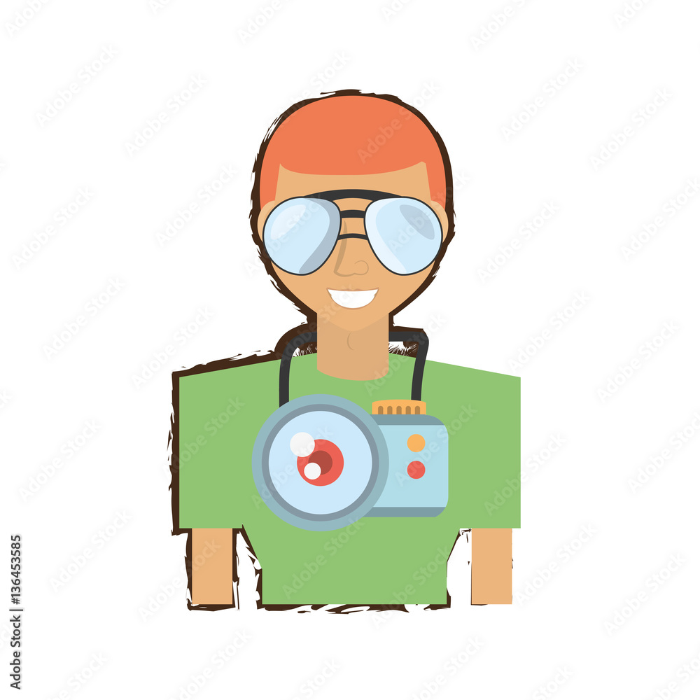 man with camara icon design, vector illustration image