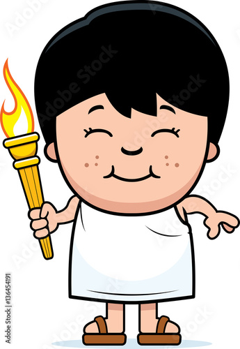 Cartoon Boy Olympic Torch
