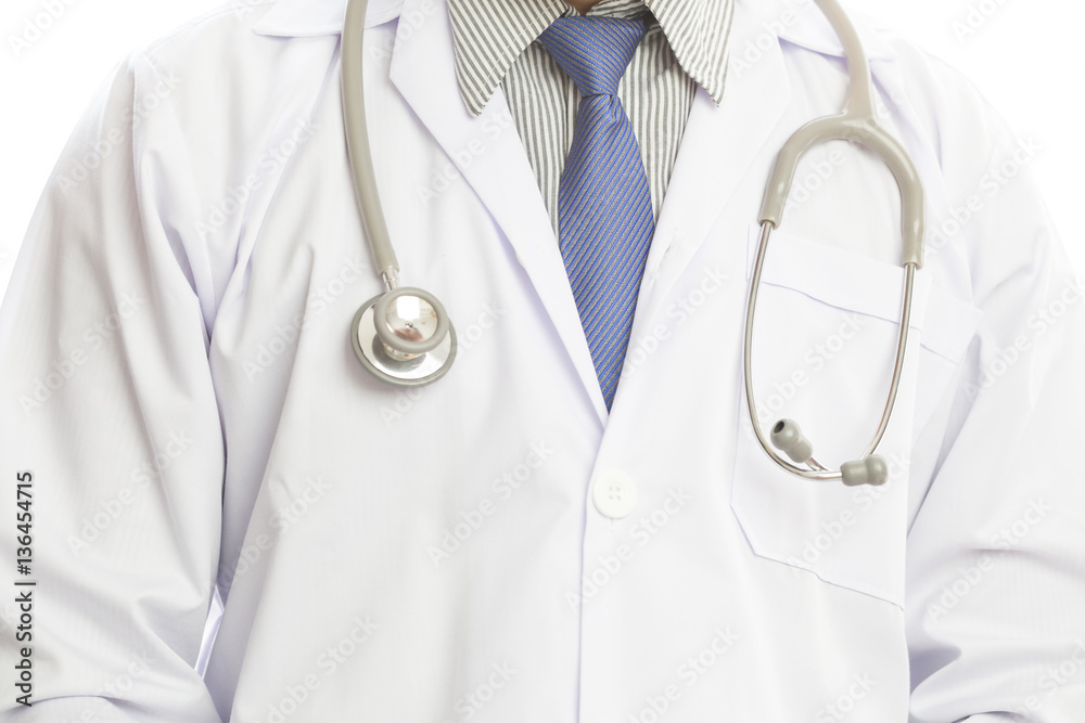 Doctors lab white coat and stethoscope Doctors lab white coat and stethoscope
