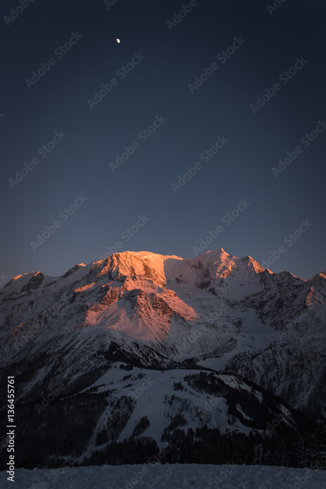 Mont Blanc coucher de soleil