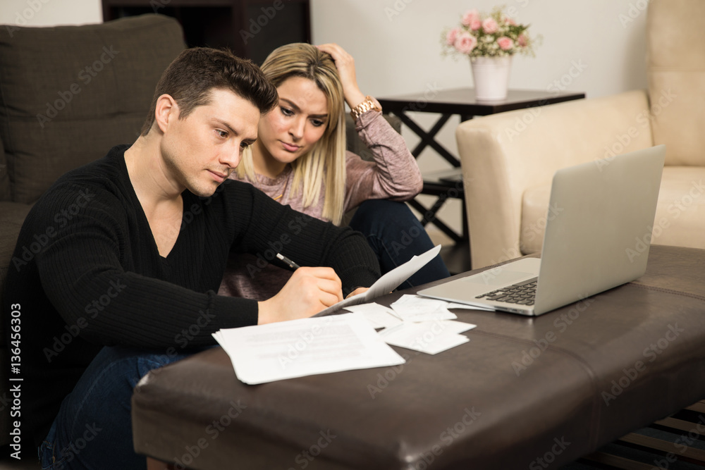 Young couple with financial problems