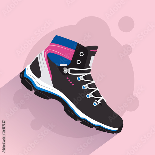 one casual winter shoe, vector, illustration,