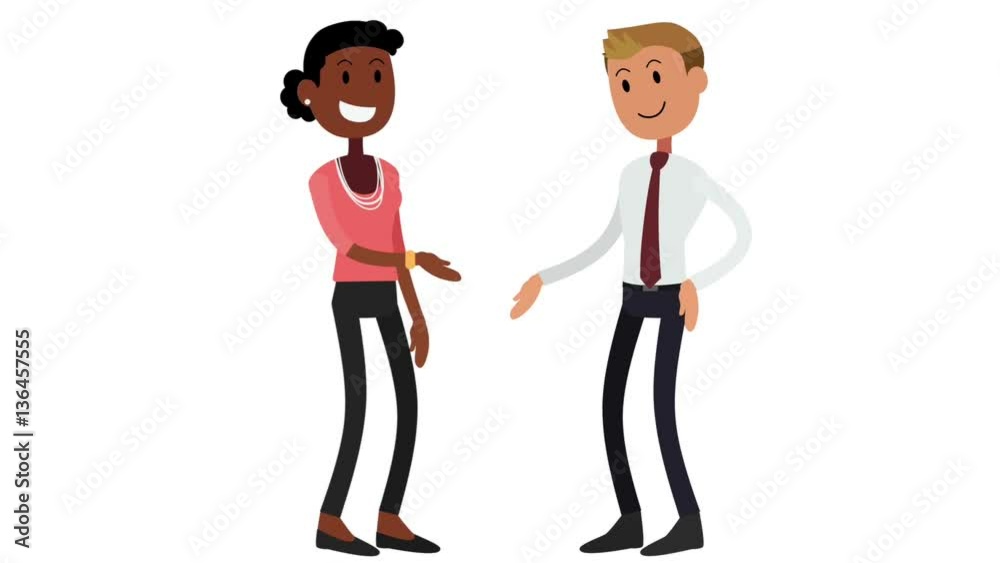 1 homme 1 femme bonjour fond blanc