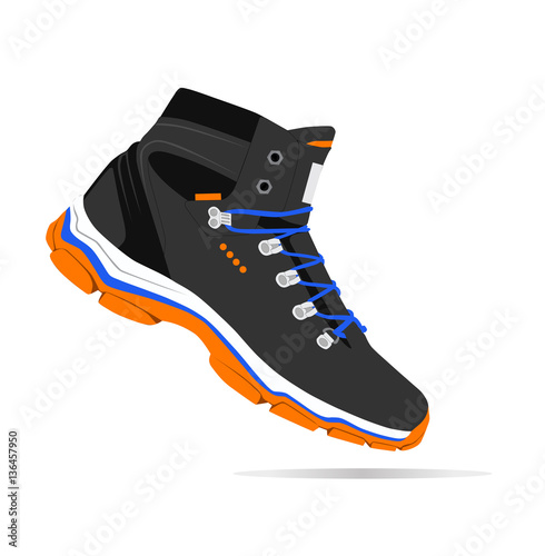 one casual winter shoe, vector, illustration,