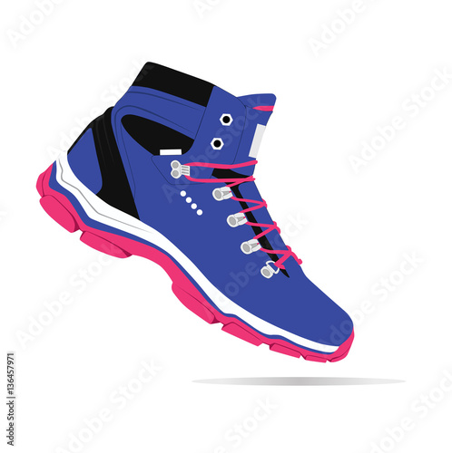one casual winter shoe, vector, illustration,