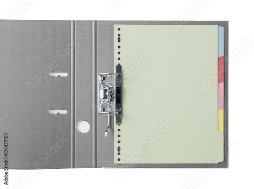 binder with empty sheet for copyspace