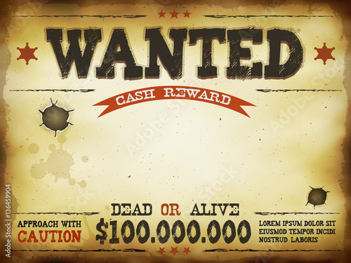 Wanted Vintage Western Poster