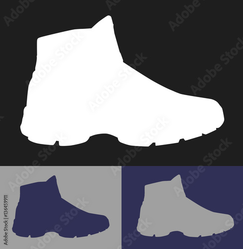 set of casual winter shoes, vector, illustration,