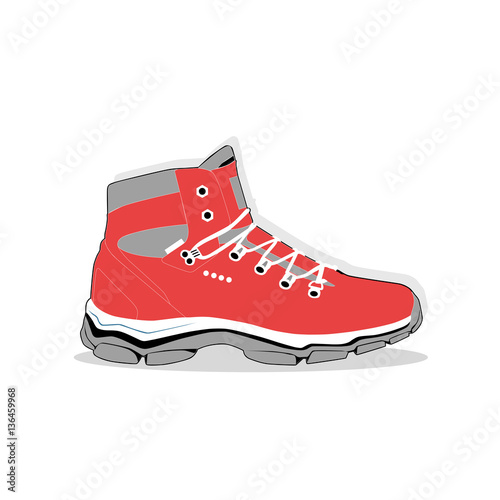 one casual winter shoe, vector, illustration,