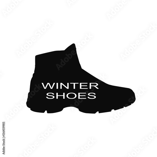 one casual winter shoe, vector, illustration,