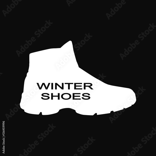 one casual winter shoe, vector, illustration,