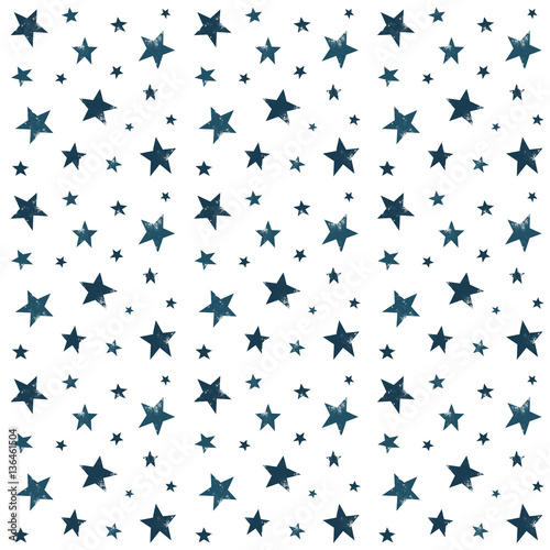 Textured stars background, pattern, wallpaper. Grunge space halftone texture. Blue galaxy star set