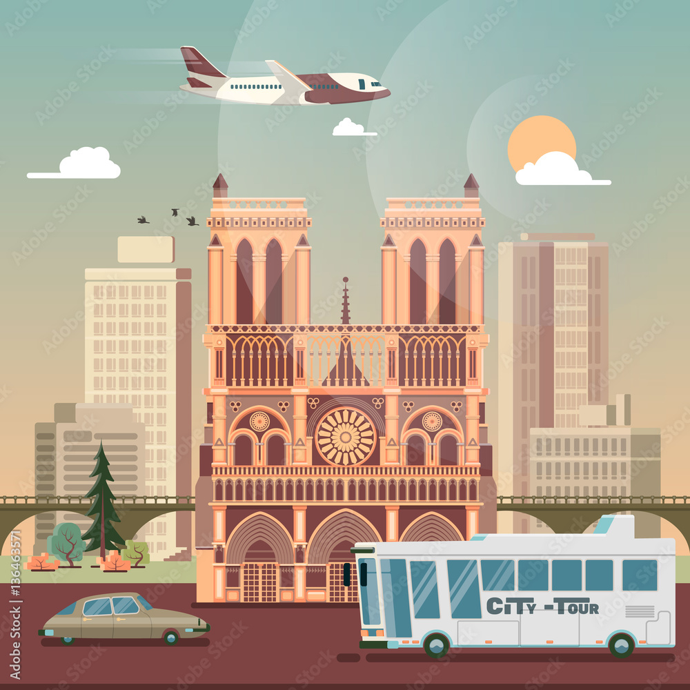 Fototapeta premium Paris. Business travel and tourism concept with historic building