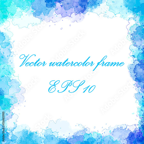 Vector bright watercolor square frame  