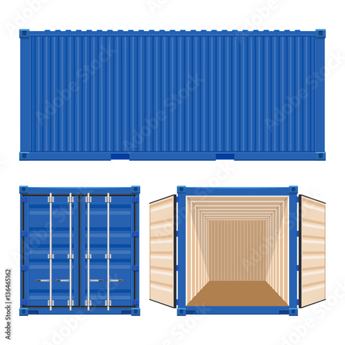 Shipping cargo container vector illustration isolated on a white background