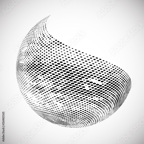 volume halftone  black and white patr of ball photo