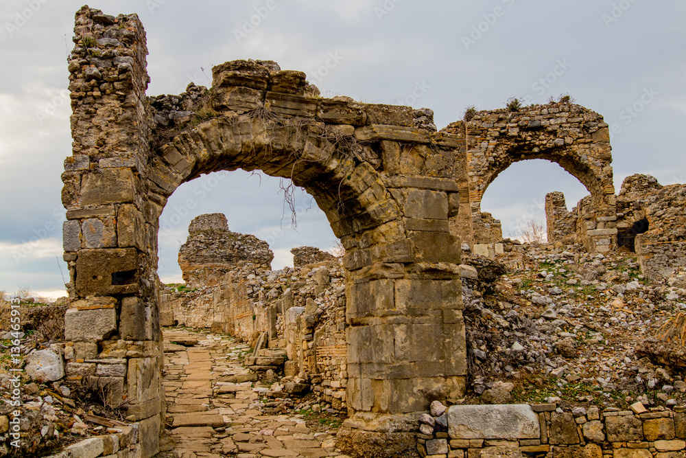 A ruined ancient city in Turkey