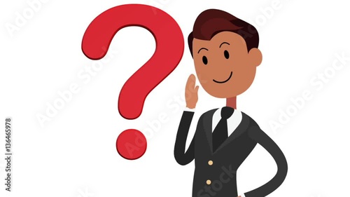 homme qui s'interroge fond blanc