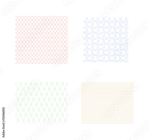 Set of Simple Guilloche Seamless Patterns