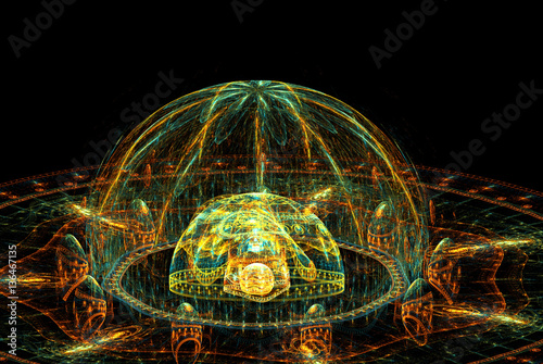 Fotografija Fractal Sacral Ball - Sacred Geometry  - Fractal Art - 3D image