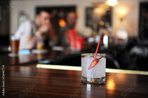Jalapeno margarita on a bar
